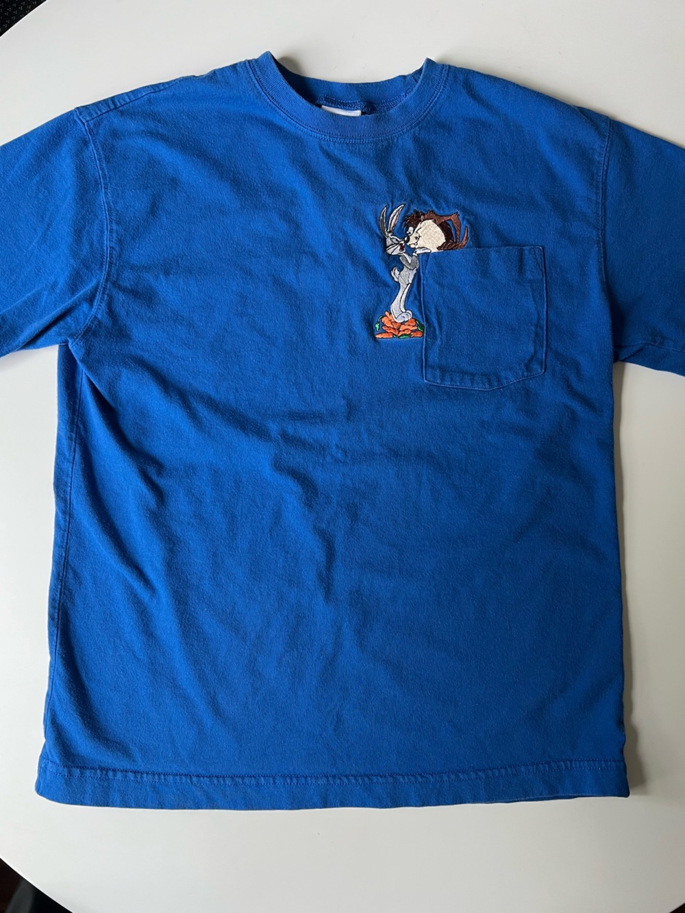 Vintage Warner Bros. Bugs Bunny/Taz embroidered Pocket tee